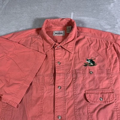 RedHead Shirt Mens XLT Coral Short Sleeve Fishing Button Up Embroidered Bass - Image 1 of 4