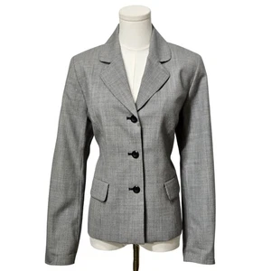 Pendleton Blazer Womens 10 Gray Houndstooth Wool Career Jacket Classic Office - Picture 1 of 13