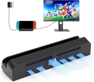 Portable Base Docking Station for Nintendo Switch Switch OLED Ethernet USB A - Picture 1 of 7
