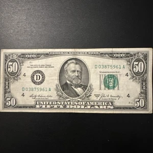 1969a 50 Dollars Vintage Note D03875961a. Excellent Condition - Picture 1 of 6