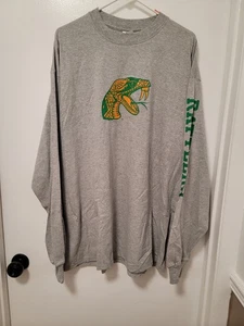 VTG M.J. Soffe Florida A&M FAMU University Rattlers T-Shirt 2XL Long Sleeve Grey - Picture 1 of 8
