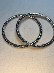 Silver Bangles Set Of 2 Not Signed 73.4 Grams Hardy?Brighton? - Picture 1 of 2