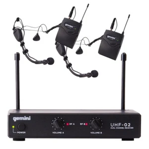 Gemini Sound UHF-02HL-S34 - Dual Channel UHF Wireless Headset & Lapel Mic... - Picture 1 of 8