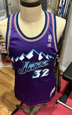 Utah Jazz Karl Malone #32 Champion Purple Big Mountain NBA Jersey Mens 40/M - Image 1 of 4