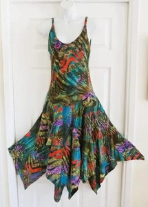 Vtg Tropical Tantrum Hawaii Batik TieDye Cami Top Full Flamenco Skirt Dress XS S - Picture 1 of 20