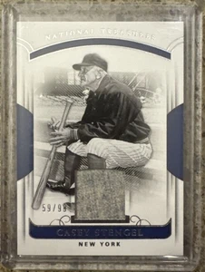 2018 National Treasures Casey Stengel Game Used Jersey Platinum Diamond 1/99 HOF - Picture 1 of 6