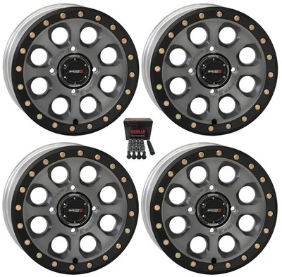 System 3 SB-7 Beadlock 15" Wheels Titanium (6+1) Honda Pioneer 1000 / Talon (4) — 第 1/3 张图片