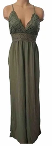 Neu mit Etikett Jumpsuit Damen Jr Med rückenfrei Blashe grün bestickt Overall - Bild 1 von 11