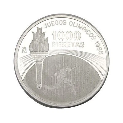 elf Spain 1,000 P 1995 Silver Olympic Games Torch - Image 1 of 2