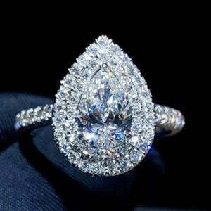 A Gorgeous 5 ct White Lab Created Diamond Ring In 925 Silver VVS1 Clarity AAA - Picture 1 of 5