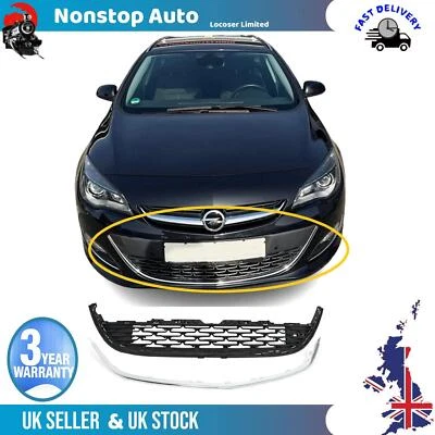 Pare Choc Avant Centre + Inférieur Grille Chrome Pour Opel Astra J - Photo 1/4