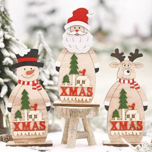 Pupazzo di neve in legno di Natale da 3 pezzi Alter Decorazione Decorazione nata - Foto 1 di 12