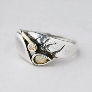 925 Silver White Stone Ring Size 57 (18.1mm Dia) 4.26g - Picture 1 of 8