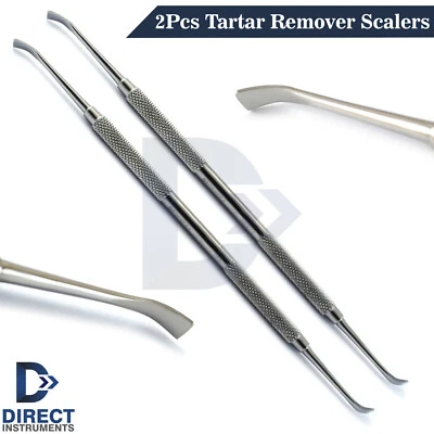 MEDENTRA 2Pcs Dental Tartar Remover Scalers Teeth Scraper Calculus Plaque Removal Tools