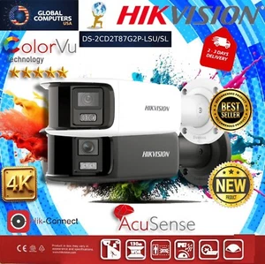 Hikvision 4K 8MP Colorvu 180° Panoramic DS-2CD2T87G2P-LSU/SL MIC Speaker IP Cam - Picture 1 of 10