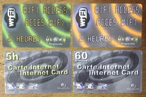 RHAPSODIS 4 CARTES INTERNET SPÉCIMEN PREPAYÉE PREPAID TELECARTE PHONECARD SCHEDA - Imagen 1 de 2