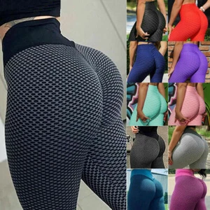 Women Push Up Ruched Butt Lift Yoga Pants Tik Tok Scrunch Leggings Workout Booty - Picture 1 of 92