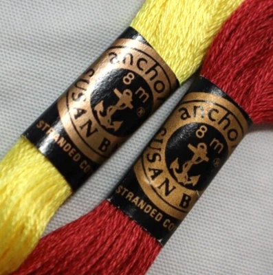 Anchor Susan Bates Vtg Lot 2 Skeins Embroidery Floss Scotland Colorfast Cotton - Image 1 of 4