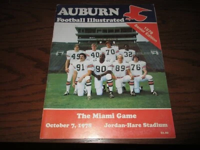 Programa de fútbol americano 1978 Auburn Tigers v Miami Hurricanes - Jordan-Hare Stadium Foto 1 de 4