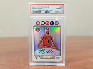 DERRICK ROSE 2008 TOPPS CHROME RC REFRACTOR AUTO 122 /145 PSA 10 BULLS - Picture 1 of 2
