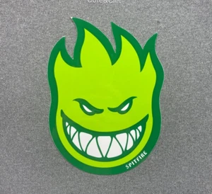 Spitfire Fireball Outline Skateboard Sticker 6in Green - Picture 1 of 1