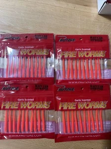 4 Packs Pautzke Fire Worms Red Salmon Steelhead Trout NEW FOR 2022 - Picture 1 of 3