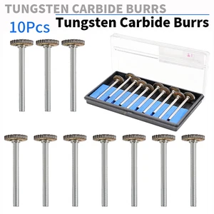 1/8'' Shank Tungsten Carbide Rotary Burr Bit Set Cutting Carving For Dremel Tool - Picture 1 of 20