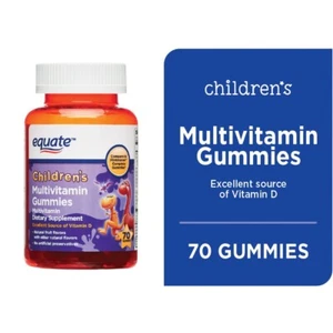 Equate Kids Multivitamin Gummies for General Health, Natural Fruit, 70 Count - Picture 1 of 4
