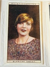 Wills Cigarettes Tobacco Trading Card 1928 antique Cinema Star Blanche Sweet 23