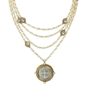 VSA | Virgins Saints & Angels Magdalena 4mm Gold Pearl, Asst Medals - Picture 1 of 1