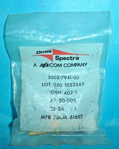 Conector Omni-Spectra 3002-7941-00 N(f) 50 ohmios chapado en oro nuevo sellado - Imagen 1 de 2