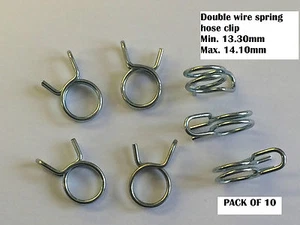 CLIP TUBO MOLLA DOPPIO FILO Misura Min.13,30mm Max.14,10mm Codice 10137 CONFEZIONE DA 10 - Foto 1 di 3