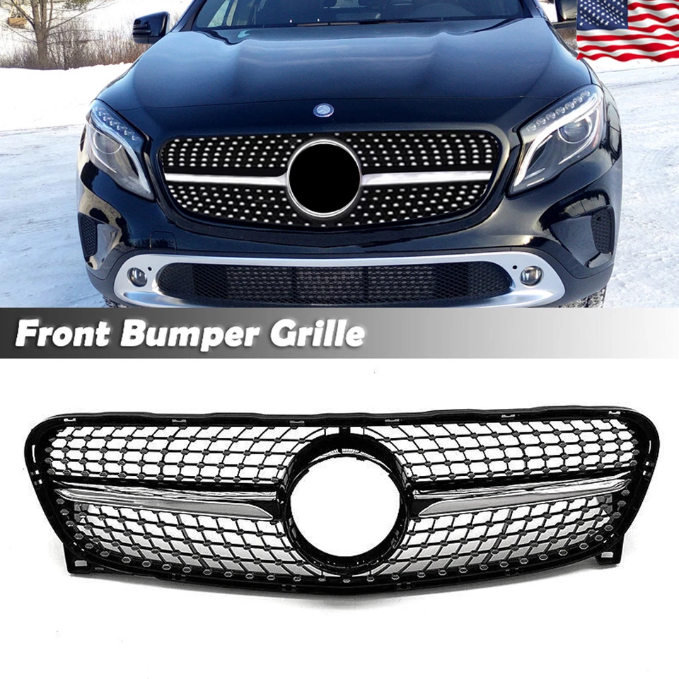 Front Upper Grille For Mercedes Benz X156 2014-2017 GLA180 GLA200 GLA250 Grill Foto 1 de 4