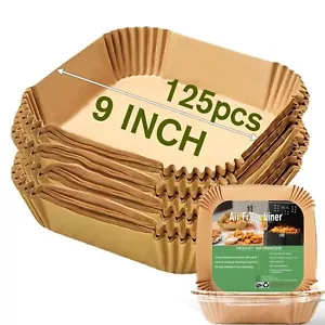 Large Air Fryer Disposable Paper Liners 9 Inch 125 Pcs - Picture 1 of 8
