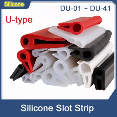 Silicone Sealing Strip U-Shaped Slot Strip Oven / Cabinet Edge Sealing Strip - Image 1 of 4