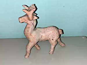 BLUSH PINK MARBLE REINDEER FIGURINE / DECOR SCULPTURE - Picture 1 of 7