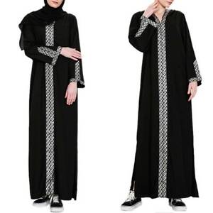 Muslim Womens Abaya Dubai Hooded Maxi Dress Hooded Islamic Jilbab Kaftan Robe