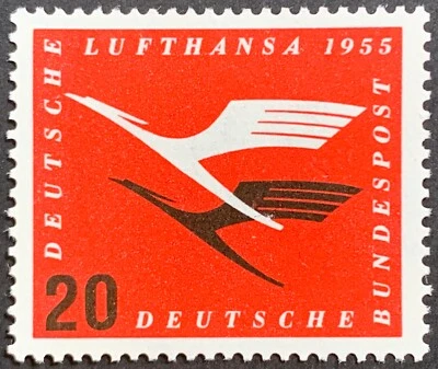 Авиапочта Германии, Lufthansa Air Service, Scott C64, Michel 208 Vb, 20 pf, как новые без наклеек и следов - Изображение 1 из 2