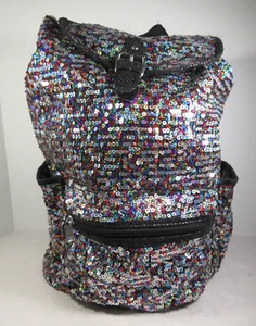 Mochila Justice Lentejuelas Arco Iris Multicolor Brillo Sopa Cierre Cordón Cordón - Imagen 1 de 15