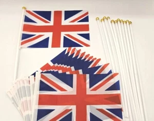 1 Dutzend (12) Großbritannien Flaggen 5,5x8 in Stockflagge britische Flagge - Bild 1 von 8