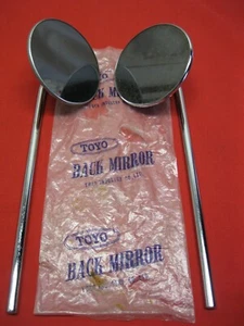 Par de espejos retrovisores redondos vintage para motocicleta Toyo Harley-Davidson de 4" de diámetro - Imagen 1 de 13