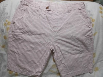 PIERRE CARDIN. PANTALONES CORTOS CHINOS PARA HOMBRE. RAYAS ROSA. "L9"" W 38" Foto 1 de 3