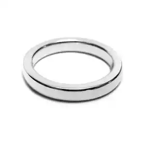 Anello uomo fascia liscia massiccio argento sterling 925 dichiarazione larghezza 2 mm fascia - Foto 1 di 4