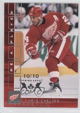 2001-02 ITG Be A Player Memorabilia Ruby Spring Expo /10 Chris Chelios #124 HOF