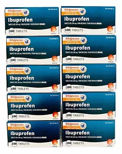 10Pk (100ct) Ibuprofen 200mg Pain & Fever Reliever 1000 TABLETS TOTAL Exp: 8/25 - Picture 1 of 5