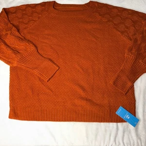 Cupshe Pullover Damen Small Orange Struktur Strickpullover Langarm Neu - Bild 1 von 9