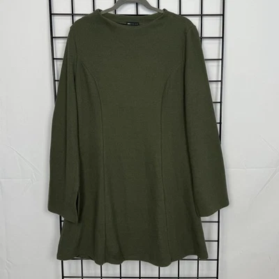Asos Design Sweater Dress Womens L Large Green Mini Stretch Casual Oversized - Image 1 of 4