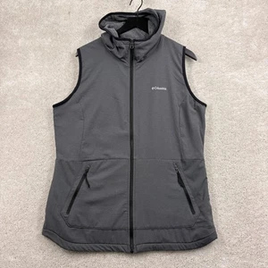 Columbia Vest Womens Size Large Gray Tunic Hooded Fleece Full Zip Reversible - Picture 1 of 13