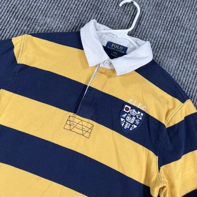 Polo Ralph Lauren Rugby Shirt Boys Large 14 16 Stripe Long Sleeve RLFC Crest - Image 1 of 4