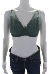 Natori Womens Floral Patterned Laced Hook and Loop Closure Bra Green Size 36DDD - Picture 1 of 7